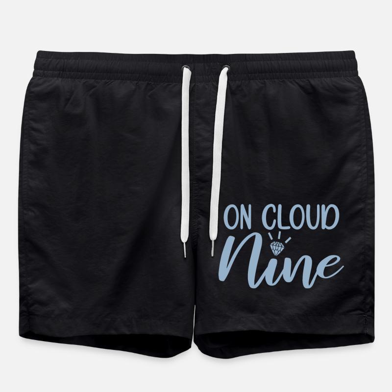 On Cloud Nine - Lustiges Junggesellinnenabschiedsgeschenk - Badeshorts - Schwarz