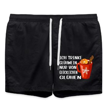 Ich trinke Glühwein nur von glücklichen Glühen - Badeshorts - Schwarz - Vorne - AI Model Male 185 light (185cm)