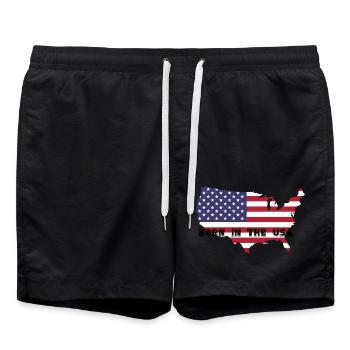 Né aux États-Unis - Short de bain - noir - Devant - AI Model Male 185 light (185cm)