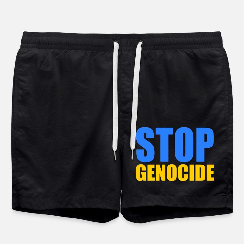 Stop genocide - Badeshorts - Schwarz