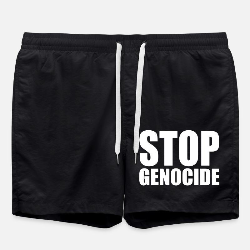 Stop genocide - Short de bain - noir