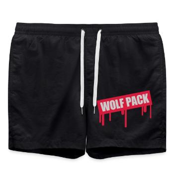 Stamp Wolf Pack - Swim Trunks - black - Front - AI Model Male 185 light (185cm)