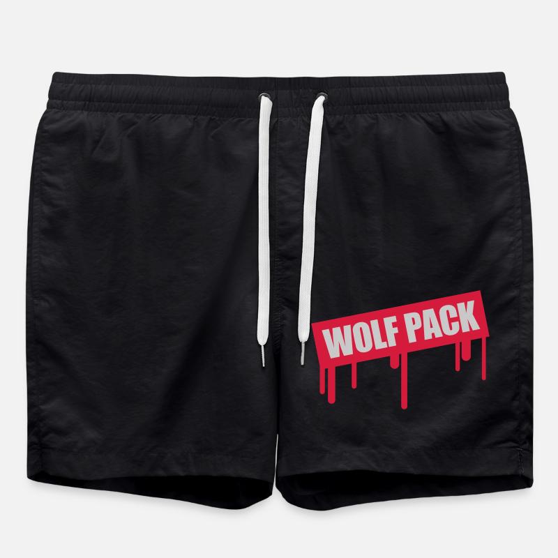 Stamp Wolf Pack - Swim Trunks - black