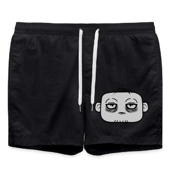 Dunkle Augenringe Gesicht - Badeshorts - Schwarz - Vorne - AI Model Male 185 light (185cm)