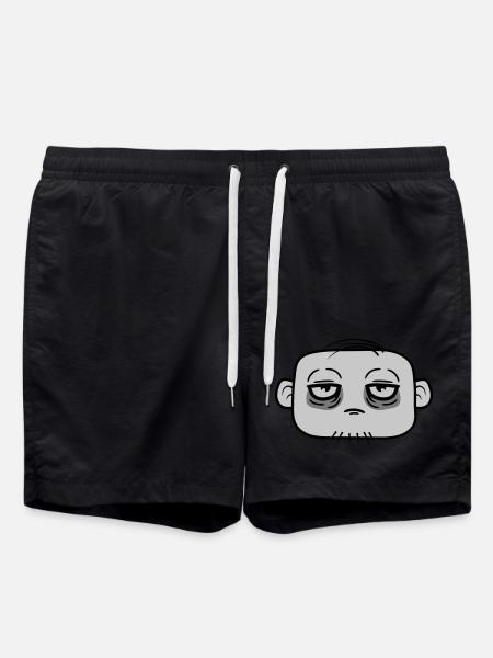 Dunkle Augenringe Gesicht - Badeshorts - Schwarz
