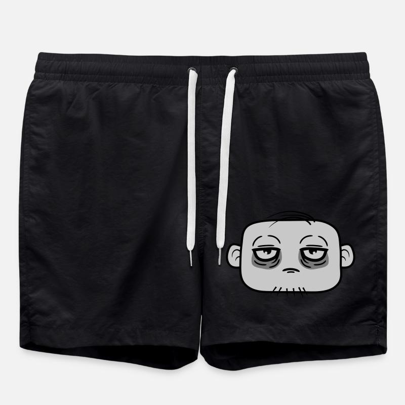 Dunkle Augenringe Gesicht - Badeshorts - Schwarz