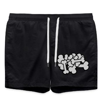 Grande pile d’os comique - Short de bain - noir - Devant - AI Model Male 185 light (185cm)