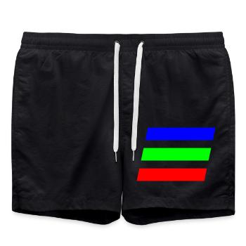 Drapeau / Ailes Tricolore - Vecteur - Short de bain - noir - Devant - AI Model Male 185 light (185cm)