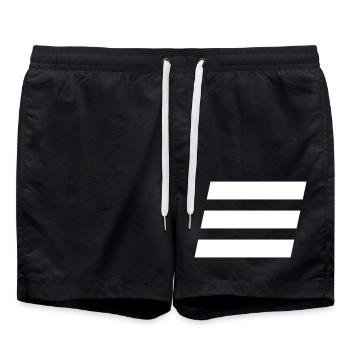 Flagge / Flügel einfarbig - Vektor - Badeshorts - Schwarz - Vorne - AI Model Male 185 light (185cm)