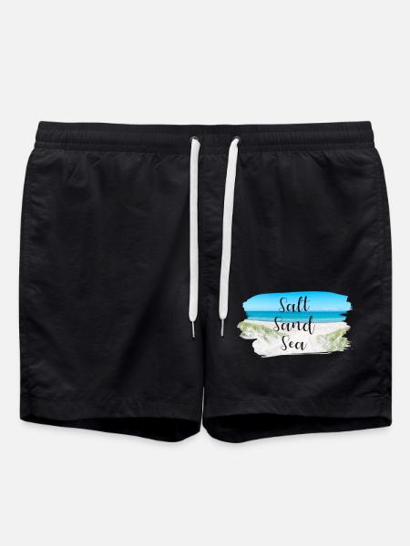 Mer de sable salé Côte Dictons Été Soleil Mer - Short de bain - noir