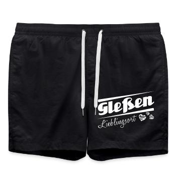 Gleßen - Lieblingsort mit Stadtnamen - Badeshorts - Schwarz - Vorne - AI Model Male 185 light (185cm)