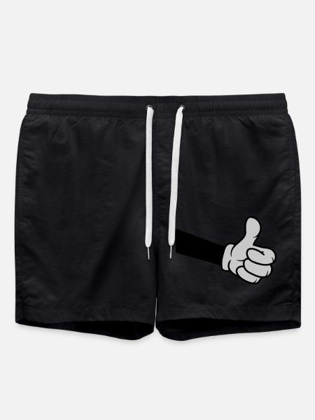 OK Comic Hand Thumb - Swim Trunks - black
