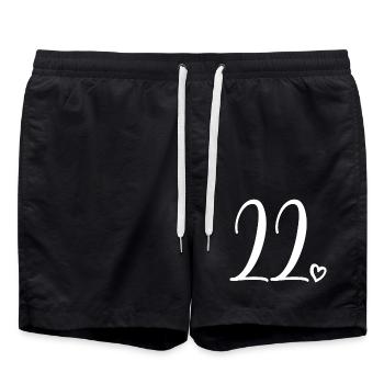 Süße Nummer 22, 22 Jahre alt, Geschenk zum 22. Geburtstag - Badeshorts - Schwarz - Vorne - AI Model Male 185 light (185cm)