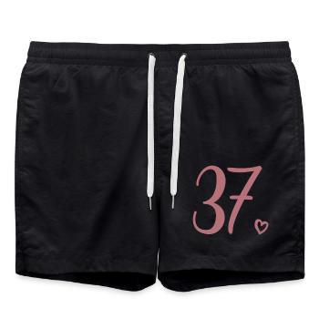 Cute Number 37, 37 Years Old, 37th Birthday Gift - Swim Trunks - black - Front - AI Model Male 185 light (185cm)