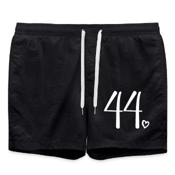 Süße Nummer 44, 44 Jahre alt, Geschenk zum 44. Geburtstag - Badeshorts - Schwarz - Vorne - AI Model Male 185 light (185cm)