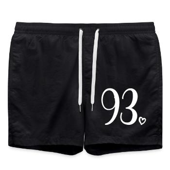 Cute Number 93, 93 Years Old, 93rd Birthday Gift - Swim Trunks - black - Front - AI Model Male 185 light (185cm)