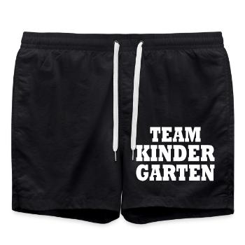 Team kindergarten - Badeshorts - Schwarz - Vorne - AI Model Male 185 light (185cm)