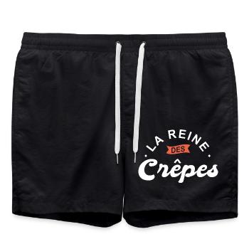 reine des crêpes femme bretagne cuisine bretonne - Short de bain - noir - Devant - AI Model Male 185 light (185cm)