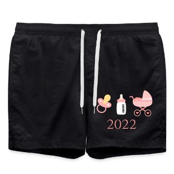 Bébé 2022 Naissance Fille Rose Famille - Short de bain - noir - Devant - AI Model Male 185 light (185cm)