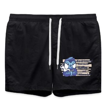 Faultier mit Kaffee: Lustiger Spruch - Badeshorts - Schwarz - Vorne - AI Model Male 185 light (185cm)