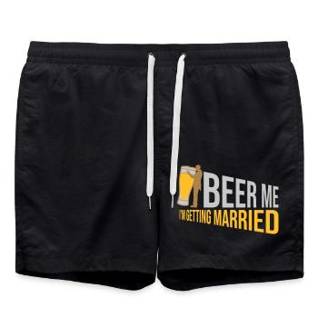 Beer Me Getting Married - Swim Trunks - black - Front - AI Model Male 185 light (185cm)
