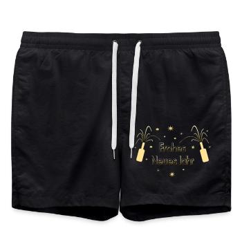 Neujahr Frohes Neues Jahr Sektflaschen - Badeshorts - Schwarz - Vorne - AI Model Male 185 light (185cm)