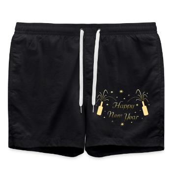 Bonne année ! - Short de bain - noir - Devant - AI Model Male 185 light (185cm)