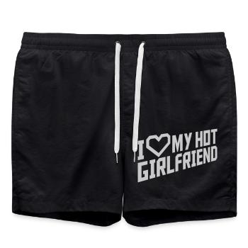 J’aime ma petite amie - Short de bain - noir - Devant - AI Model Male 185 light (185cm)