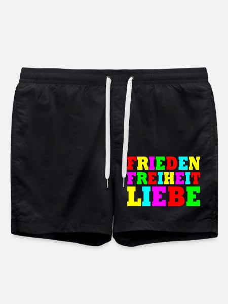 Frieden freiheit liebe - Badeshorts - Schwarz