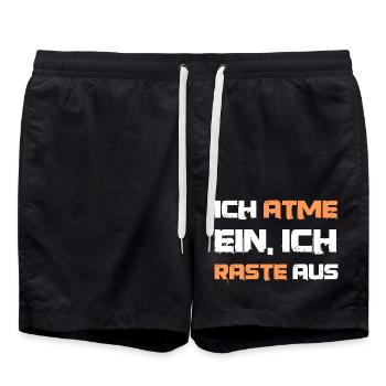 Lustiger Spruch Ich atme ein - Badeshorts - Schwarz - Vorne - AI Model Male 185 light (185cm)