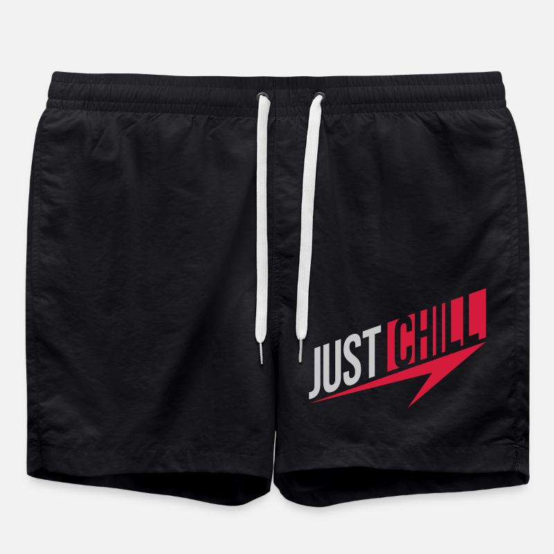 Just Chill Text Logo - Badeshorts - Schwarz