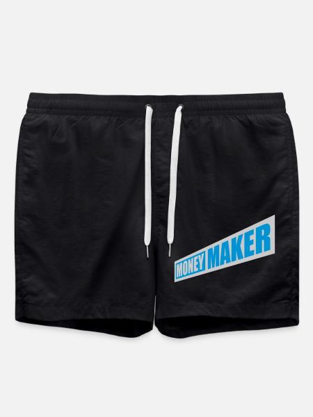 Money Maker Logo Text - Swim Trunks - black