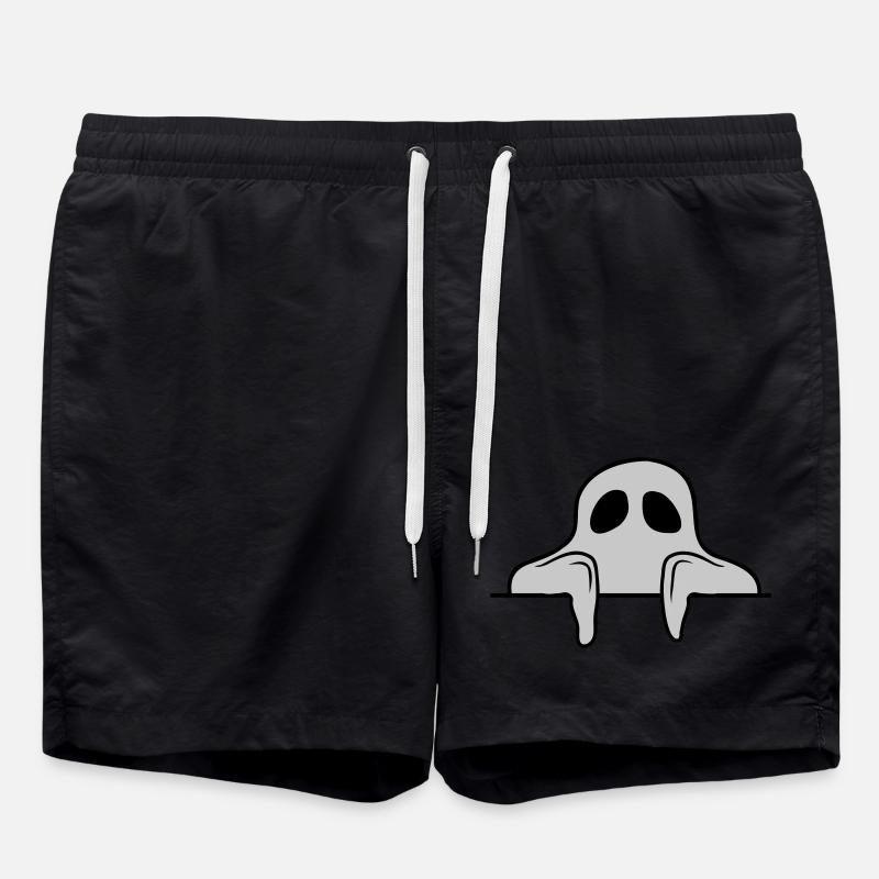 Geist hinter Mauer Comic - Badeshorts - Schwarz