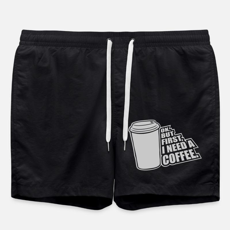 Fist I need Coffee - Badeshorts - Schwarz
