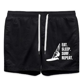 Windsurfer Geschenk Kitesurfer Windsurfing Surfen - Badeshorts - Schwarz - Vorne - AI Model Male 185 light (185cm)