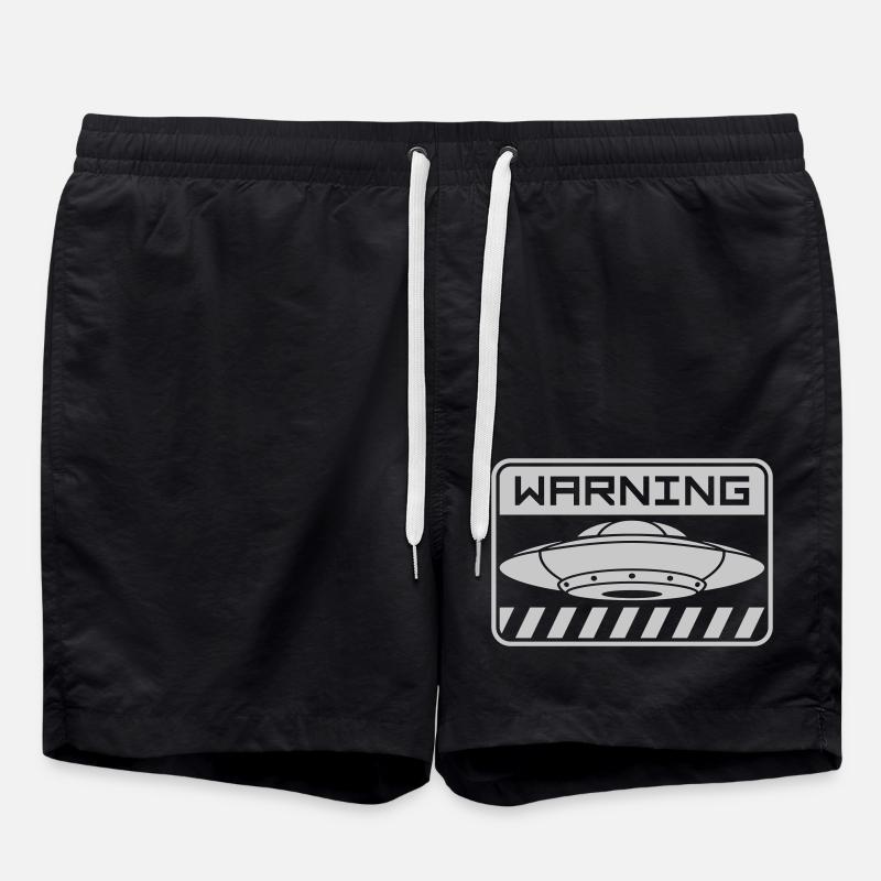 Shield Warning Soucoupe d’OVNI - Short de bain - noir