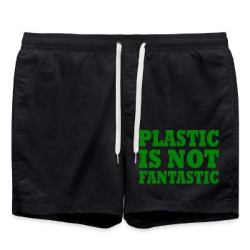 Plastic is not fantastic - Badeshorts - Schwarz - Vorne - AI Model Male 185 light (185cm)