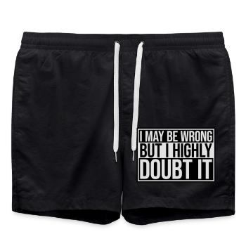 I may be wrong - Swim Trunks - black - Front - AI Model Male 185 light (185cm)