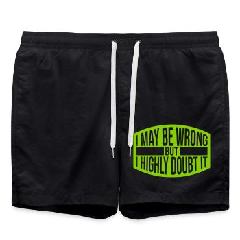 Je peux me tromper - Short de bain - noir - Devant - AI Model Male 185 light (185cm)
