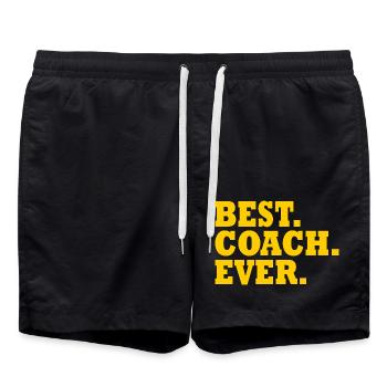 Best coach ever - Swim Trunks - black - Front - AI Model Male 185 light (185cm)