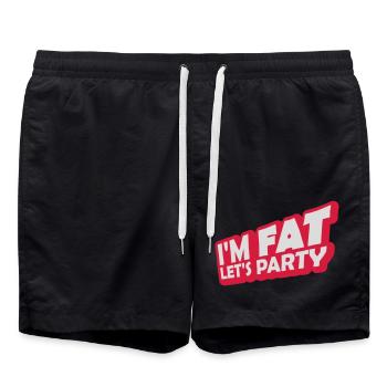 im fat lets party - Badeshorts - Schwarz - Vorne - AI Model Male 185 light (185cm)