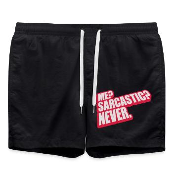 me sarcastic never Zitat - Badeshorts - Schwarz - Vorne - AI Model Male 185 light (185cm)