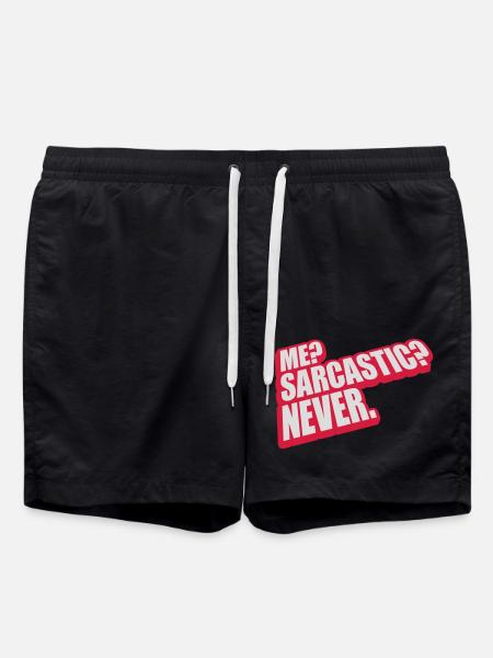 me sarcastic never quote - Swim Trunks - black