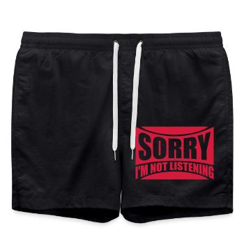 sorry in not listening - Swim Trunks - black - Front - AI Model Male 185 light (185cm)