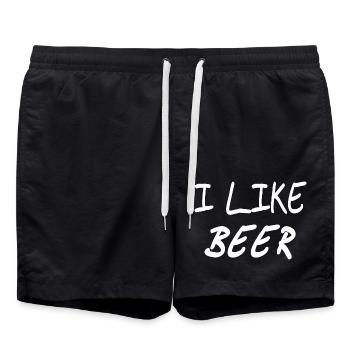 Bier - Badeshorts - Schwarz - Vorne - AI Model Male 185 light (185cm)