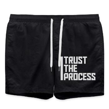 trust the process Quote - Swim Trunks - black - Front - AI Model Male 185 light (185cm)