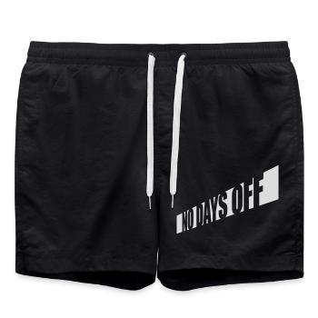 no days off quote - Swim Trunks - black - Front - AI Model Male 185 light (185cm)