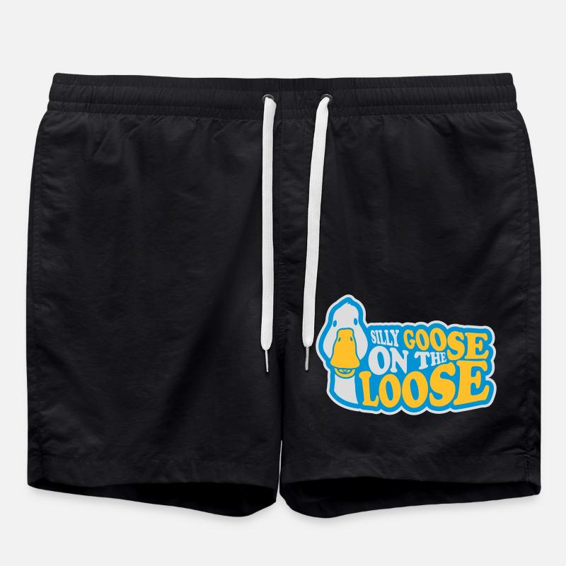 goose on the loose - Swim Trunks - black