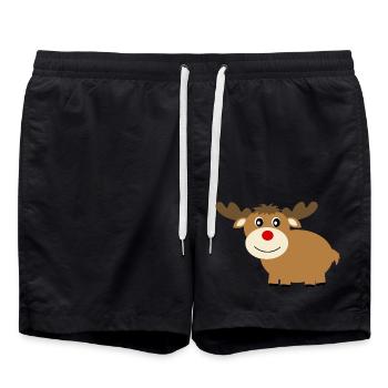 Noël des rennes - Short de bain - noir - Devant - AI Model Male 185 light (185cm)