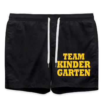 Team kindergarten - Badeshorts - Schwarz - Vorne - AI Model Male 185 light (185cm)